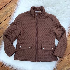 Jane Ashley Brown Quilted Coat M
